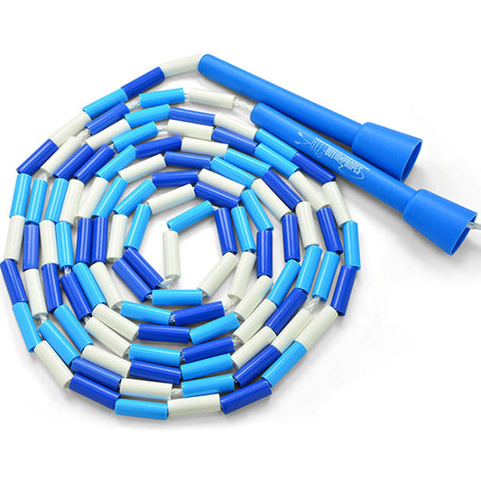 Corde à Sauter Perlée blanc/bleu