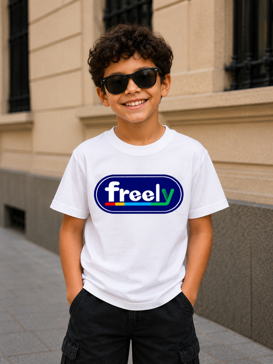 T-Shirt blanc Enfant Classique Freely