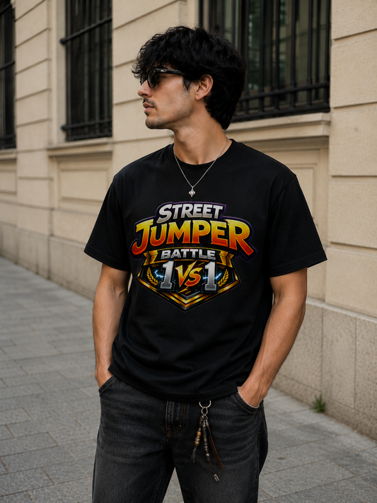 T-Shirt Noir Unisexe Classique Street Jumper Battle 1VS1