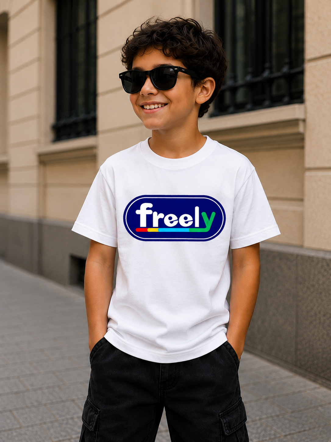 T-Shirt blanc Enfant Classique Freely