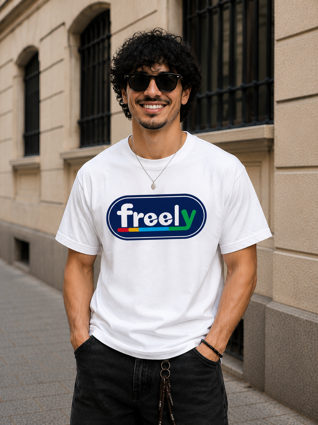 T-Shirt blanc Unisexe Classique Freely