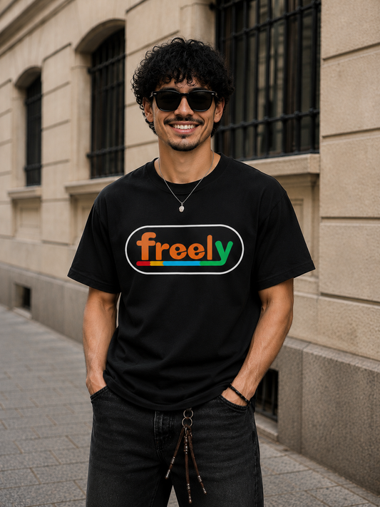 T-Shirt Noir Unisexe Classique Freely