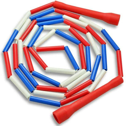 Corde à Sauter Perlée bleu/blanc/rouge
